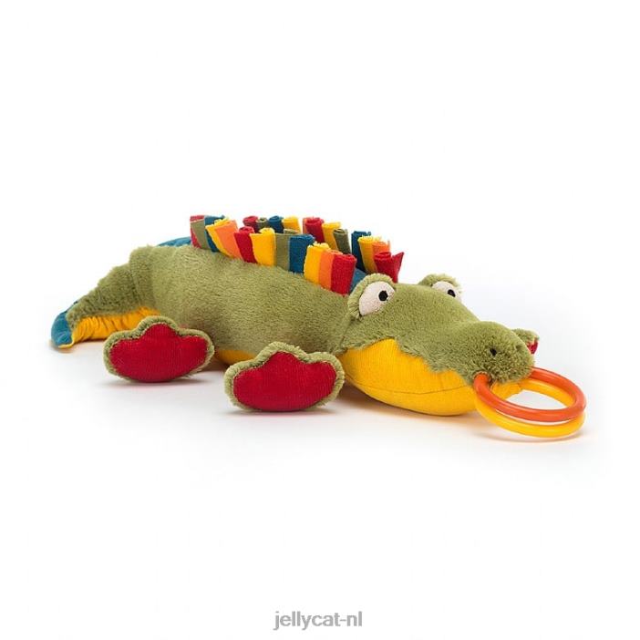 Jellycat happihoop krokodil veelkleurig NJJ68751 speelgoed-