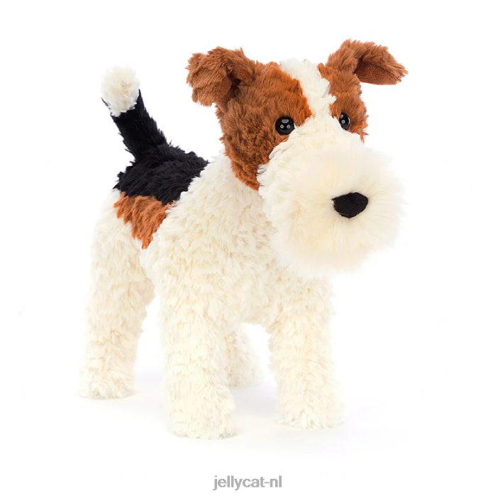 Jellycat hector fox terrier bruin en wit NJJ68351 speelgoed-