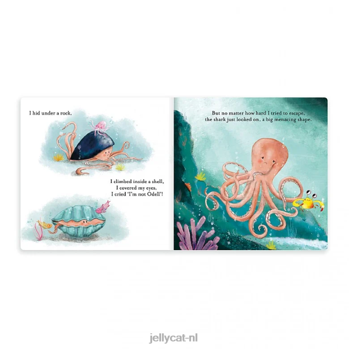 Jellycat het onverschrokken octopusboek meerkleurig NJJ68798 boek