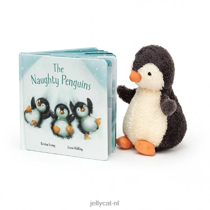 Jellycat het stoute pinguïnboek en pinda-pinguïn grijs NJJ68649 boek