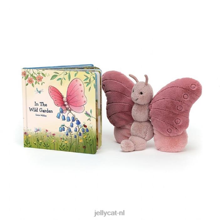 Jellycat in de wilde tuin boek en Beatrice vlinder roze NJJ68783 boek