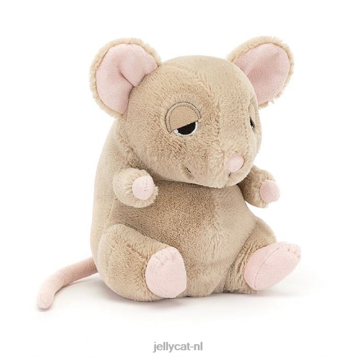 Jellycat knuffelknop darcy slaapmuis beige NJJ68424 speelgoed-