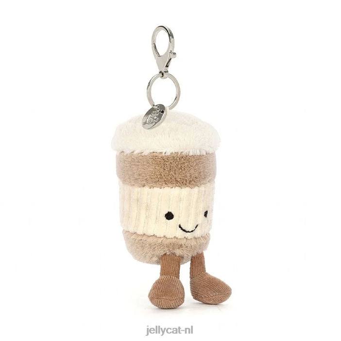 Jellycat leuke koffie-to-go tas bedel beige NJJ6834 accessoire