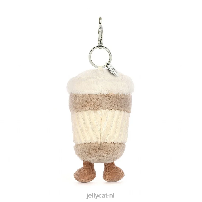 Jellycat leuke koffie-to-go tas bedel beige NJJ6834 accessoire