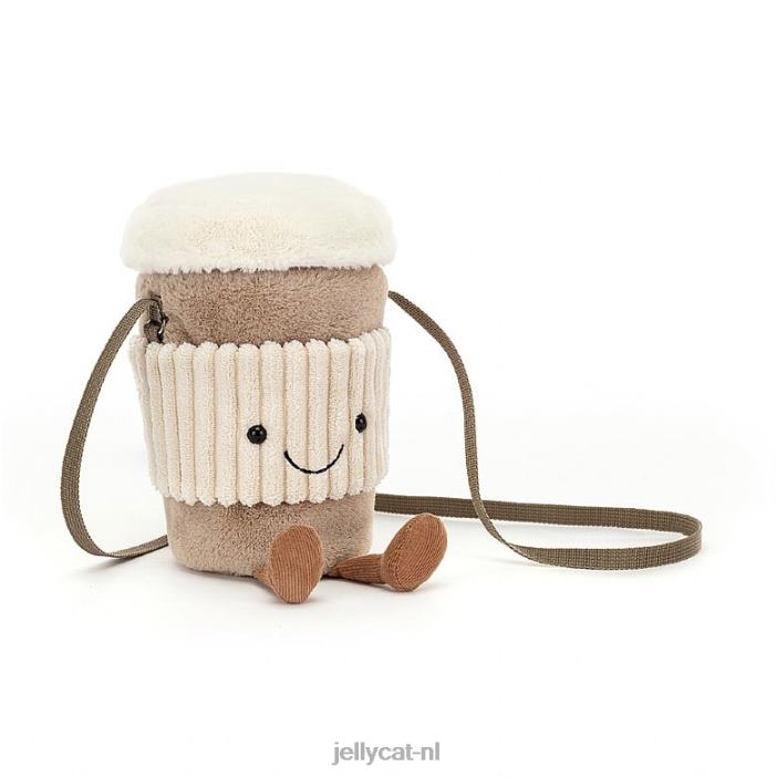 Jellycat leuke koffie-to-go tas beige NJJ6831 tas