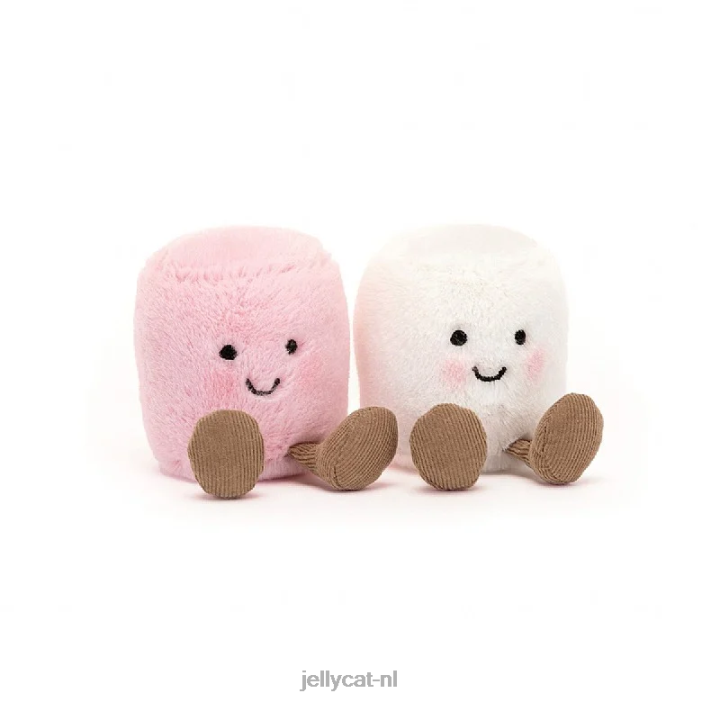 Jellycat leuke roze en witte marshmallows veelkleurig NJJ68603 speelgoed-