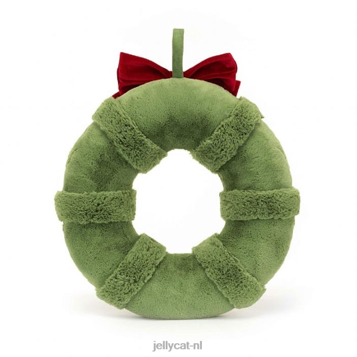 Jellycat leuke versierde kerstkrans meerkleurig NJJ68552 speelgoed-