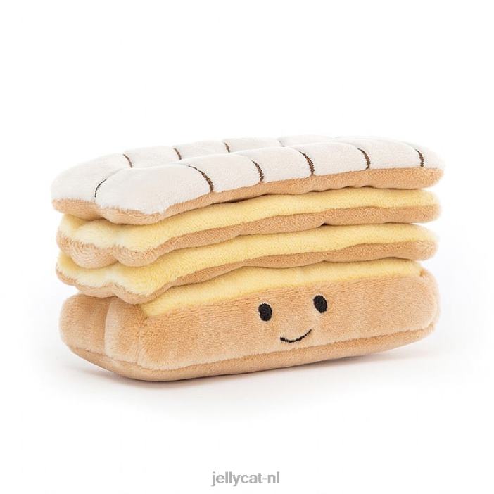 Jellycat mooie patisserie mille feuille veelkleurig NJJ68110 speelgoed-