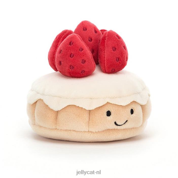 Jellycat mooie patisserie tarte aux fraises veelkleurig NJJ6826 speelgoed-