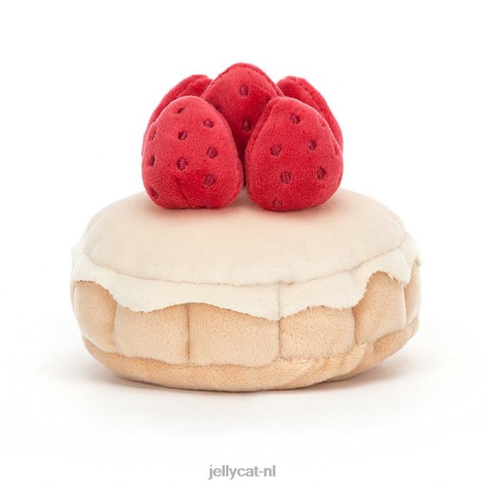 Jellycat mooie patisserie tarte aux fraises veelkleurig NJJ6826 speelgoed-