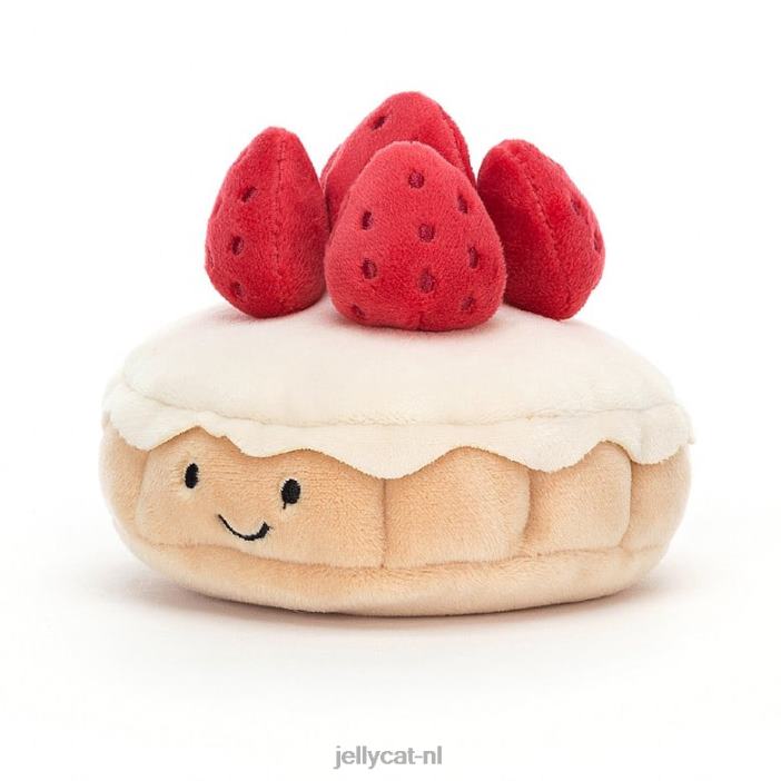 Jellycat mooie patisserie tarte aux fraises veelkleurig NJJ6826 speelgoed-