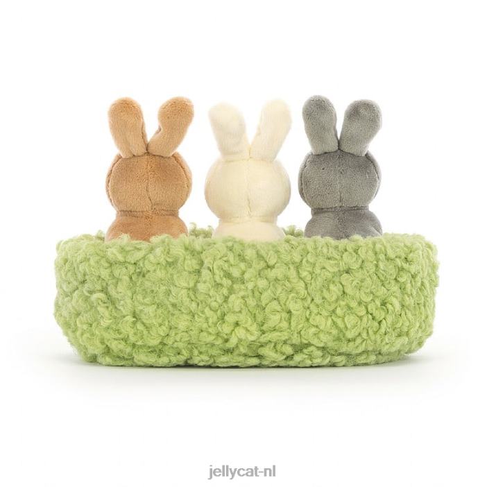 Jellycat nestelende konijntjes veelkleurig NJJ68643 speelgoed-