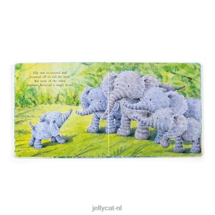 Jellycat olifanten kunnen niet vliegen boek en fuddlewuddle olifant blauw NJJ68736 boek