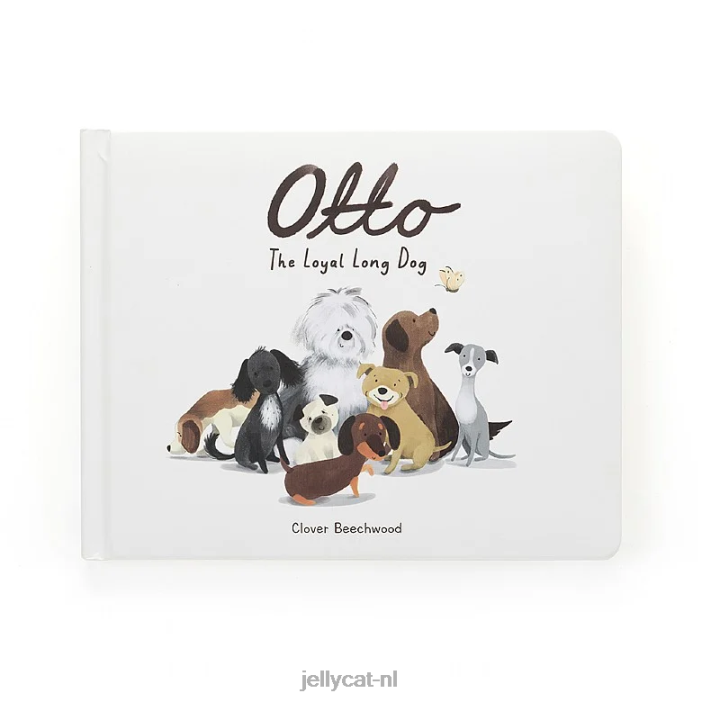 Jellycat otto het trouwe lange hondenboek en otto worsthond bruin NJJ68730 boek