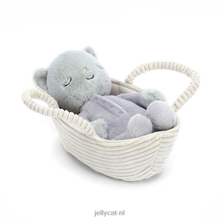 Jellycat rock-a-bye kitten grijs NJJ68407 speelgoed-