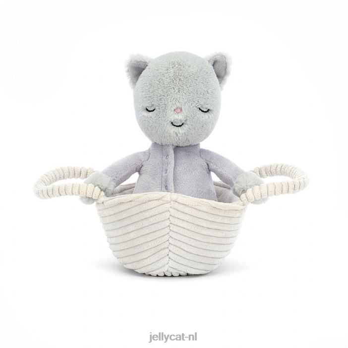 Jellycat rock-a-bye kitten grijs NJJ68407 speelgoed-