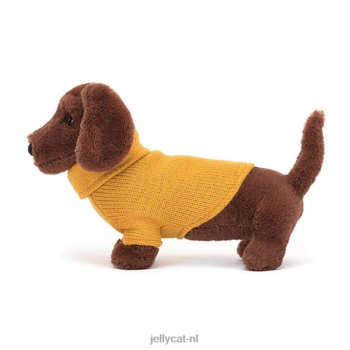 Jellycat trui worsthond geel bruin NJJ68210 speelgoed-