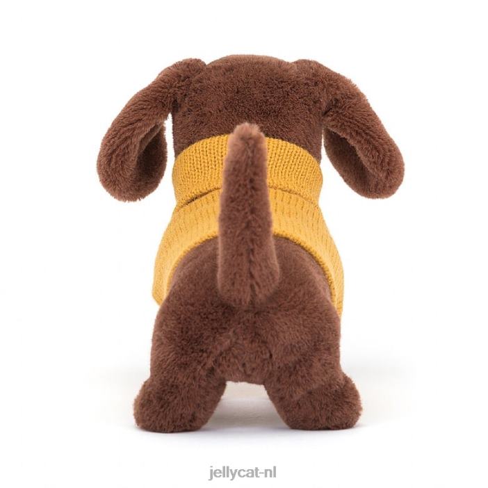 Jellycat trui worsthond geel bruin NJJ68210 speelgoed-