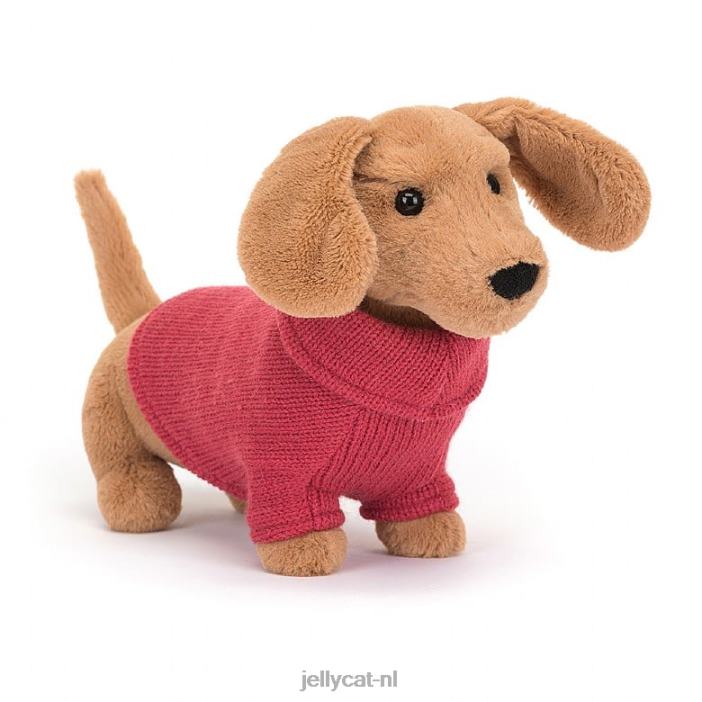 Jellycat trui worsthond roze honing NJJ68202 speelgoed-