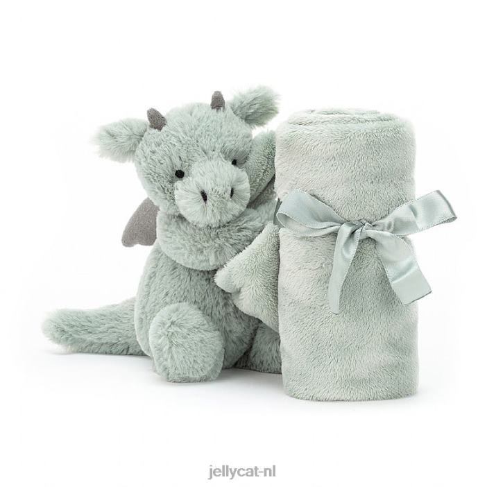 Jellycat verlegen draak fopspeen groen NJJ68460 speelgoed-