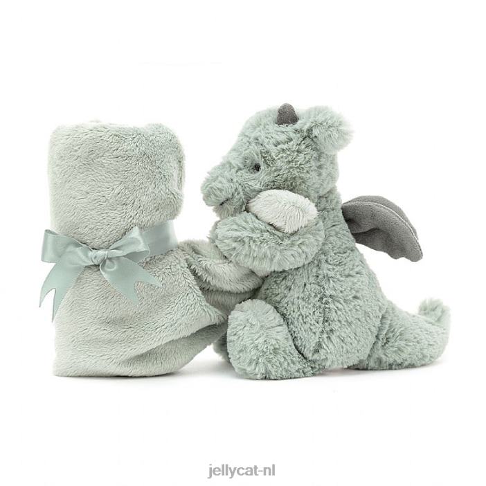 Jellycat verlegen draak fopspeen groen NJJ68460 speelgoed-
