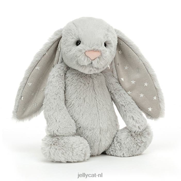 Jellycat verlegen glinsterend konijntje grijs NJJ68461 speelgoed-