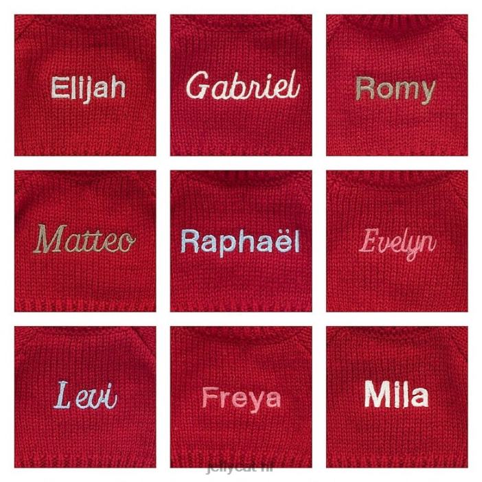 Jellycat verlegen katoenstaartkonijntje met gepersonaliseerde rode trui grijs NJJ68414 speelgoed-