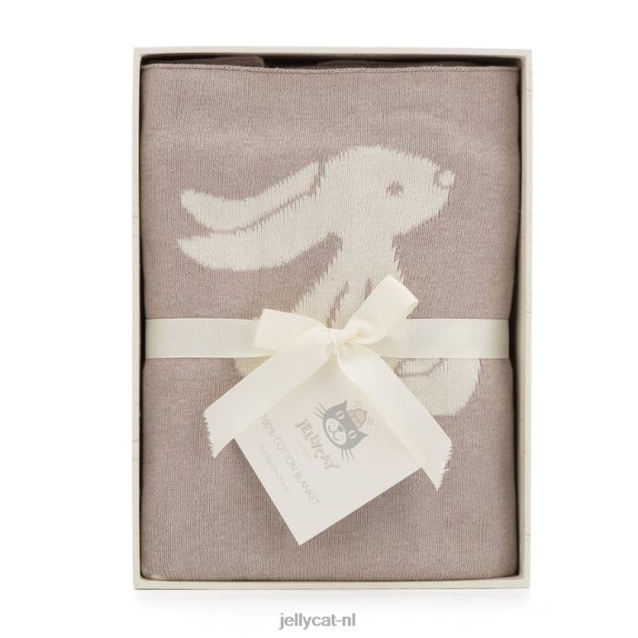 Jellycat verlegen konijnendeken beige NJJ68342 speelgoed-