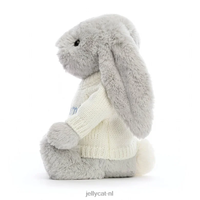 Jellycat verlegen konijntje met gepersonaliseerde crèmekleurige trui NJJ68371 speelgoed-