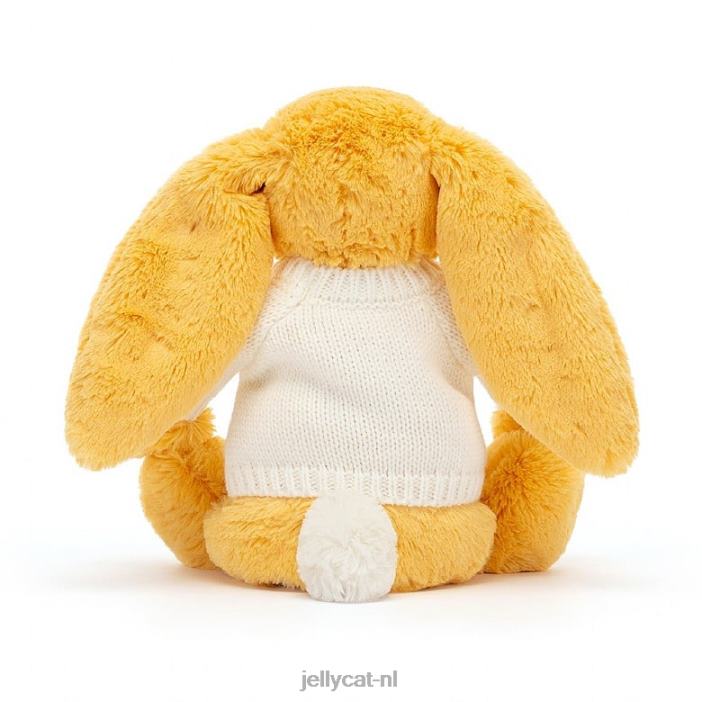 Jellycat verlegen konijntje met gepersonaliseerde crèmekleurige trui zonneschijn NJJ68483 speelgoed-