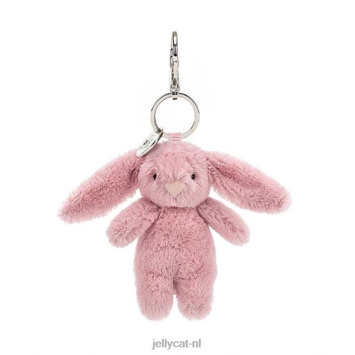 Jellycat verlegen konijntje tulp tasje bedel roze NJJ68577 accessoire