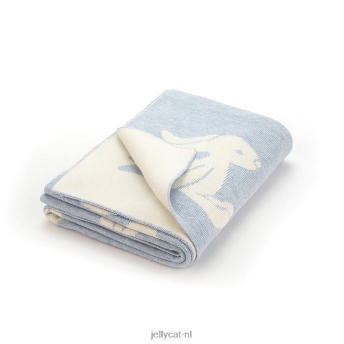 Jellycat verlegen konijntjesdeken blauw NJJ68697 speelgoed-