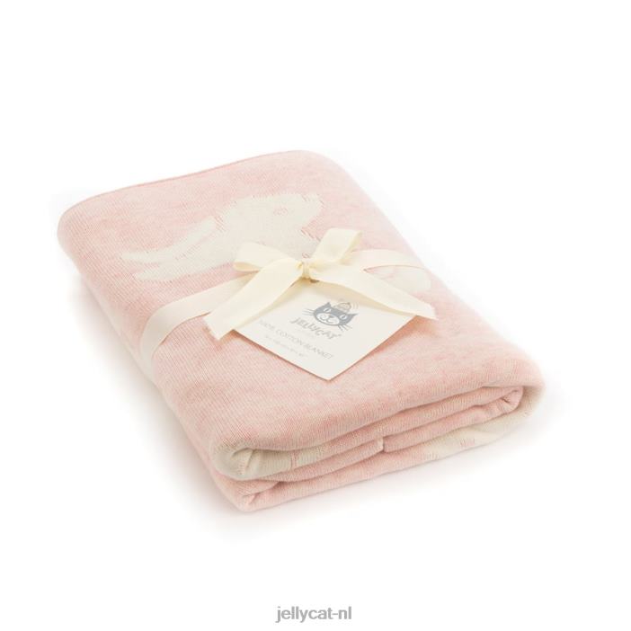 Jellycat verlegen konijntjesdekentje roze NJJ68690 speelgoed-