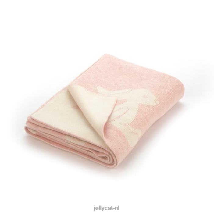 Jellycat verlegen konijntjesdekentje roze NJJ68690 speelgoed-