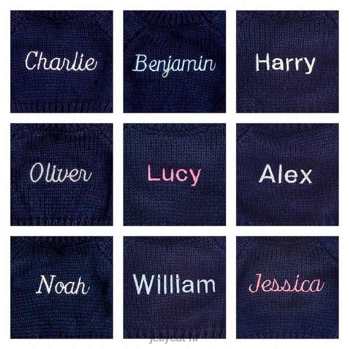 Jellycat verlegen mandarijnkonijntje met gepersonaliseerde marineblauwe trui oranje NJJ68508 speelgoed-