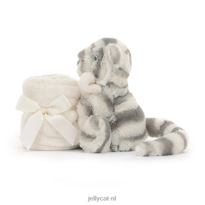 Jellycat verlegen sneeuwtijger fopspeen grijs en wit NJJ68264 speelgoed-