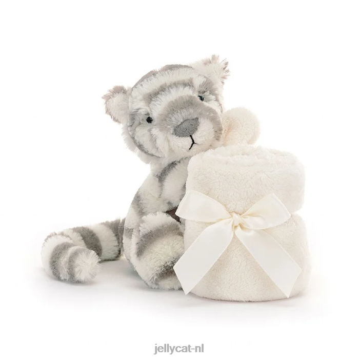 Jellycat verlegen sneeuwtijger fopspeen grijs en wit NJJ68264 speelgoed-