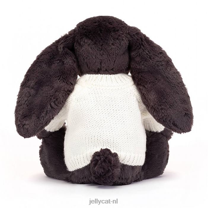 Jellycat verlegen y konijntje met gepersonaliseerde crèmekleurige trui-inkt NJJ68517 speelgoed-