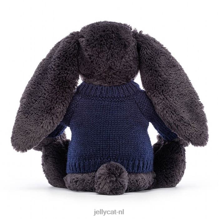 Jellycat verlegen y konijntje met gepersonaliseerde marineblauwe trui-inkt NJJ68514 speelgoed-