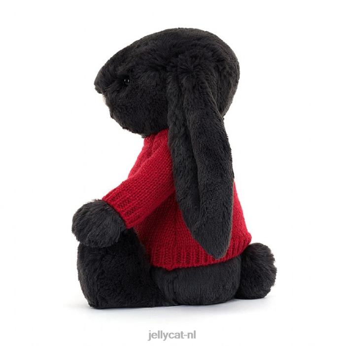 Jellycat verlegen y konijntje met gepersonaliseerde rode trui-inkt NJJ68519 speelgoed-