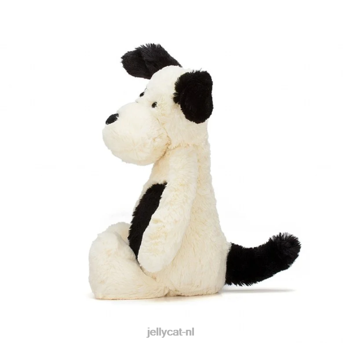 Jellycat verlegen zwart-crème puppy zwart en wit NJJ68162 speelgoed-