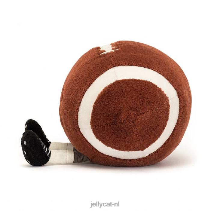 Jellycat vermakelijke sport Amerikaans voetbal bruin en wit NJJ68108 speelgoed-