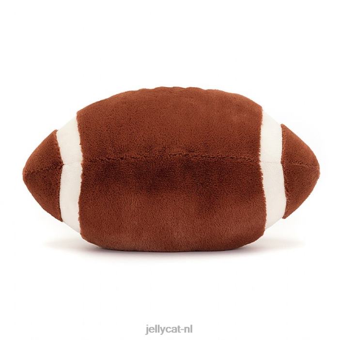 Jellycat vermakelijke sport Amerikaans voetbal bruin en wit NJJ68108 speelgoed-