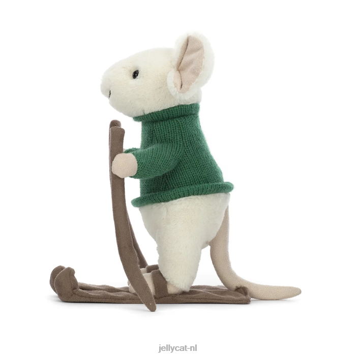 Jellycat vrolijke muis skiën groen NJJ68233 speelgoed-