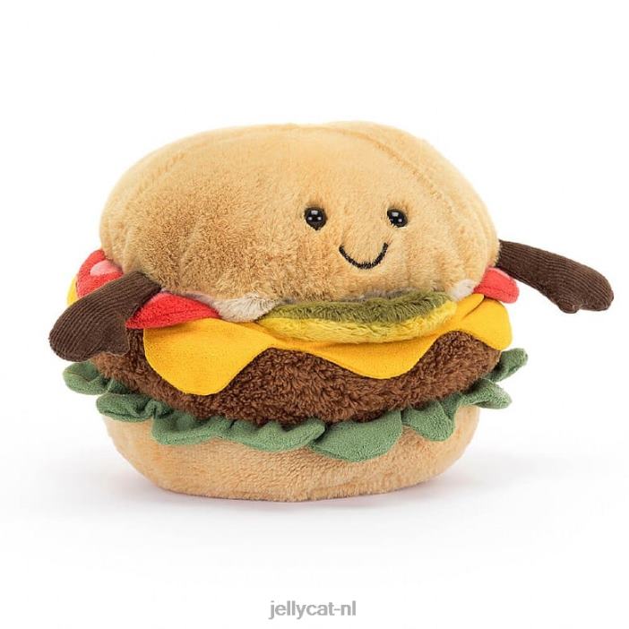 Jellycat amusante burger meerkleurig NJJ6888 speelgoed-