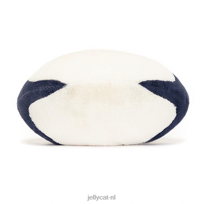 Jellycat amusante sportrugbybal blauw en crème NJJ68148 speelgoed-