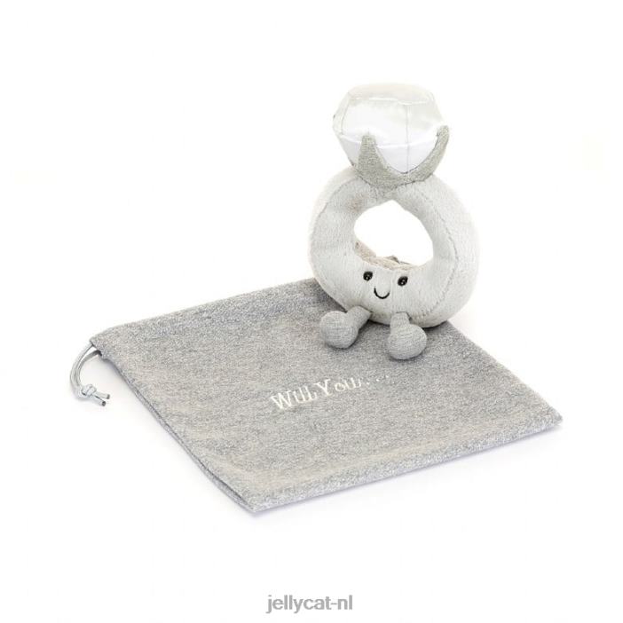 Jellycat leuke diamanten ring grijs NJJ68535 speelgoed-