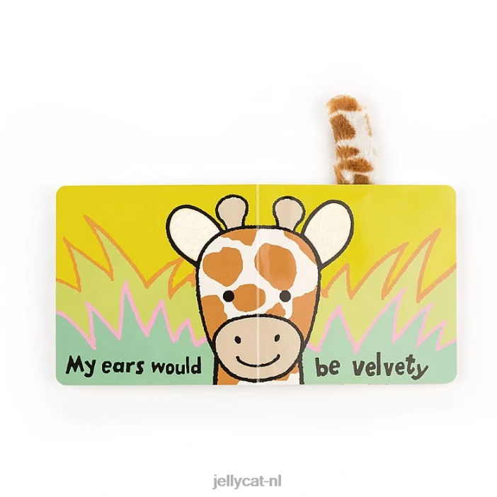 Jellycat als ik een giraffenboek was en een verlegen giraffenoranje NJJ68733 boek