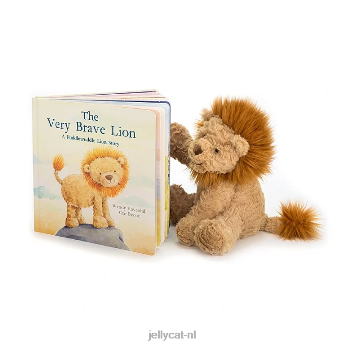 Jellycat het zeer dappere leeuwenboek en de fuddlewuddle lion tan NJJ68692 boek