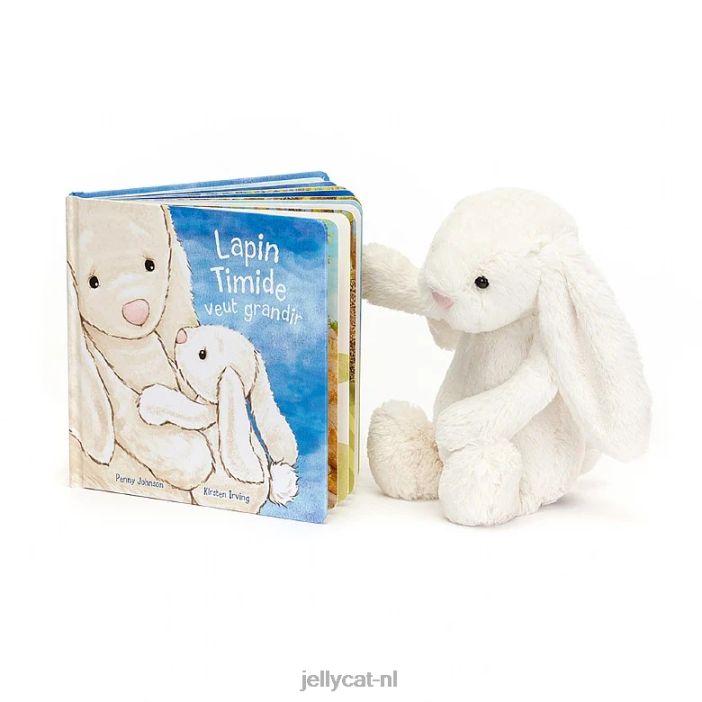 Jellycat lapin timide veut grandir & verlegen konijntjescrème NJJ68727 boek